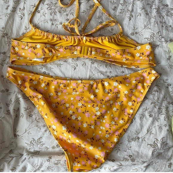Nasty Gal Orange Recycled Floral Bikini Set - Picture 2 of 3